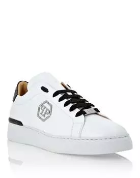 Кроссовки Lo-Top с принтом Cocco Insert Hexagon Philipp Plein, цвет White / Black