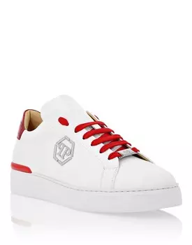 Кроссовки Lo-Top с принтом Cocco Insert Hexagon Philipp Plein, цвет White / Red