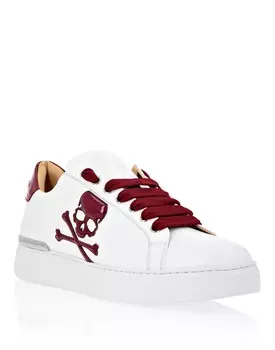 Кроссовки Lo-Top Skull&Bones Philipp Plein, цвет White / Red