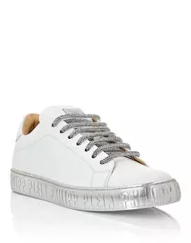 кроссовки Lo-Top со стразами Philipp Plein, белый