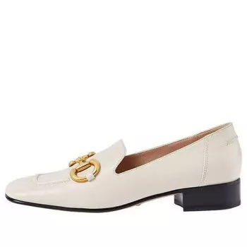Кроссовки loafer with horsebit 'white' Gucci, белый