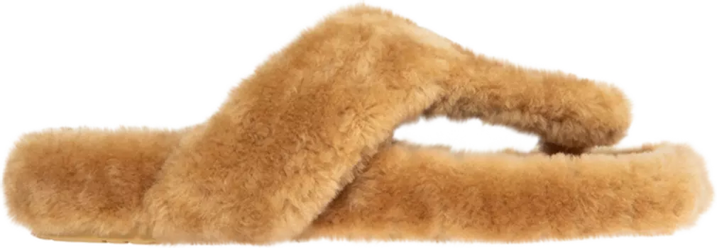 Кроссовки Loewe Wmns Ease Toe Post Slippers 'Shearling - Medium Concealer', загар