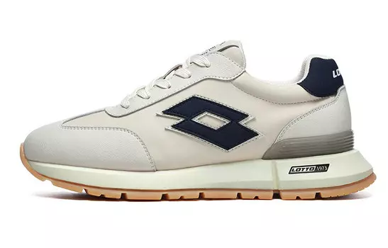 Кроссовки LOTTO Lifestyle Shoes Men Low-top Off-white/navy, бежевый/темно-синий