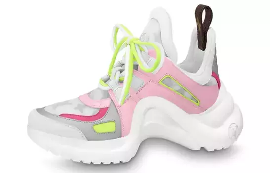 Кроссовки Louis Vuitton Archlight Lifestyle Women, белый/светло-розовый/светло-желтый