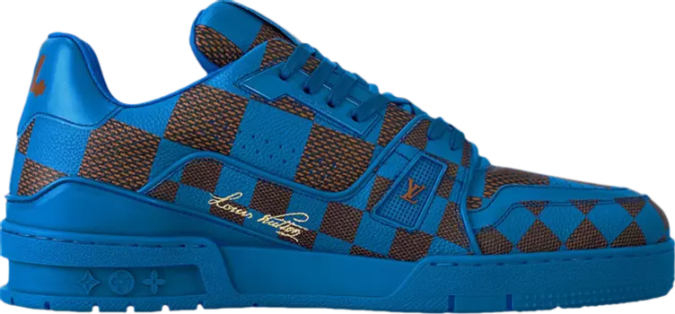 Кроссовки Louis Vuitton Trainer 'Damier Pop - Blue', синий