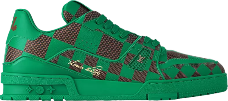 Кроссовки Louis Vuitton Trainer 'Damier Pop - Green', зеленый