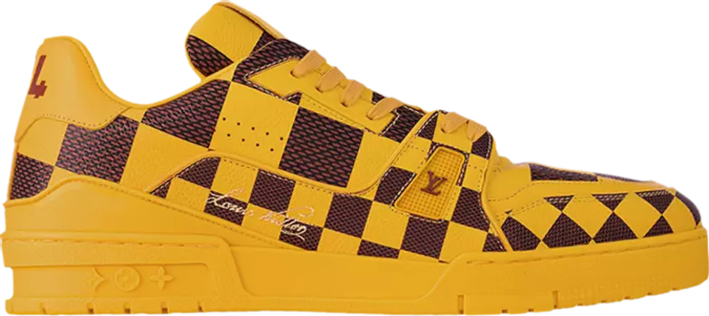 Кроссовки Louis Vuitton Trainer 'Damier Pop - Yellow', желтый