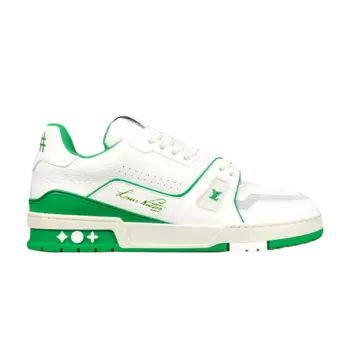 Кроссовки Louis Vuitton Trainer Low '#54 Signature - White Green', белый