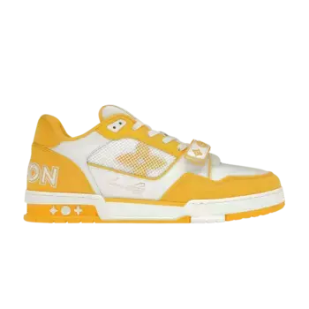 Кроссовки Louis Vuitton Trainer Low Velcro Strap - Yellow Monogram Denim, желтый