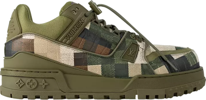 Кроссовки Louis Vuitton Trainer Maxi 'Damoflage', зеленый