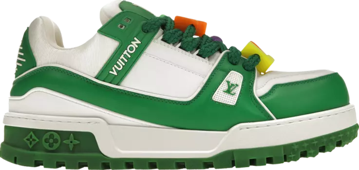 Кроссовки Louis Vuitton Trainer Maxi Sneaker 'White Green', зеленый