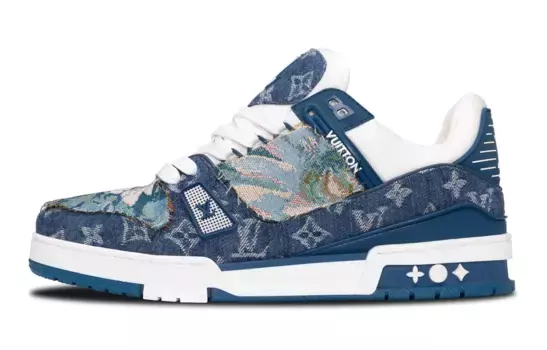 Кроссовки Louis Vuitton Trainer на шнурках, темно-синий