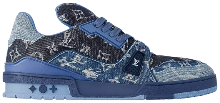 Кроссовки Louis Vuitton Trainer Sneaker 'Blue Monogram Denim', синий