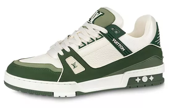 Кроссовки Louis Vuitton Trainer, зеленый / белый