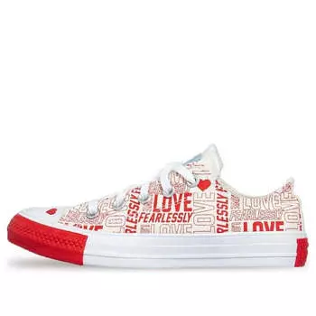 Кроссовки love fearlessly chuck taylor all star low top red Converse, красный