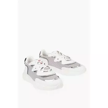 Кроссовки LOVE из кожи и ткани RUNNING35 с логотипом в виде сердца Moschino, White