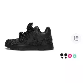 Кроссовки Love Me Later X KAALIXTO Embossed Rose Skateboarding Shoes Unisex Mid-top Black, черный