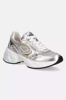 Кроссовки Love Moschino, серебряный