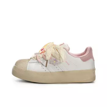 Кроссовки Lovely you Skateboarding Shoes Women's Low-top White, розовый