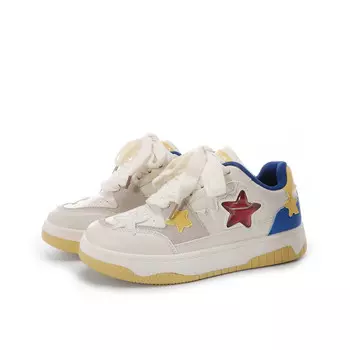 Кроссовки Lovely you Skateboarding Shoes Women's Low-top, бежевый/синий