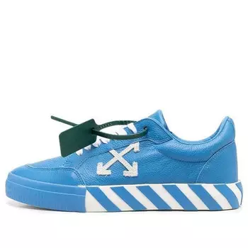 Кроссовки low vulcanized leather trainers 'blue white green' Off-White, синий
