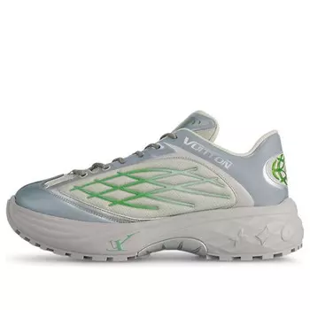 Кроссовки lv discovery lace up sneakers 'grey green' Louis Vuitton, серый