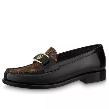 Кроссовки lv loafers 'black with monogram and gold deco' Louis Vuitton, черный