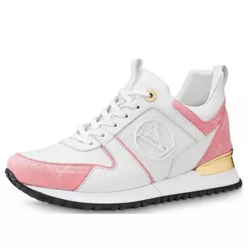 Кроссовки lv run away sports shoes pink/white Louis Vuitton, розовый