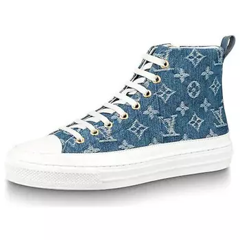 Кроссовки lv stellar high top denim blue Louis Vuitton, синий