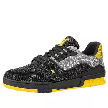 Кроссовки lv trainers 'black grey yellow crystals' Louis Vuitton, черный