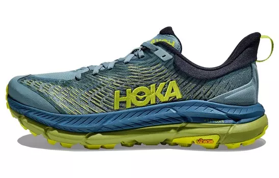 Кроссовки Mafate Speed 4 мужские с низким верхом, синие/желтые Hoka One One