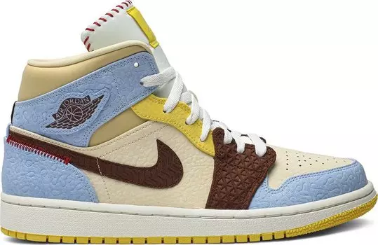 Кроссовки Maison Chateau Rouge x Air Jordan 1 Mid SE Fearless, разноцветный