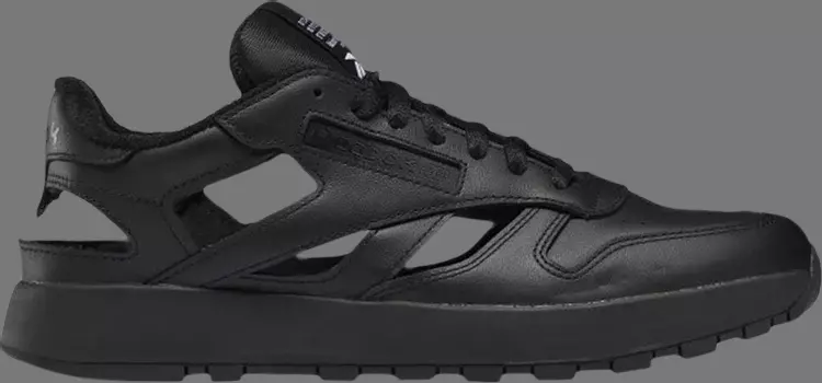 Кроссовки maison margiela x classic leather dq 'black' Reebok, черный