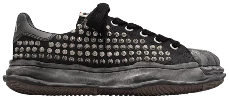 Кроссовки Maison Mihara Yasuhiro Blakey OG Sole Studded Canvas Low 'Black', черный