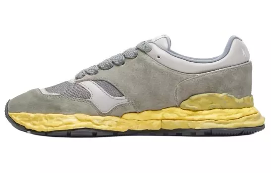 Кроссовки Maison MIHARA YASUHIRO George Panelled Suede Sneakers, серый