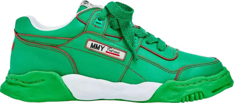 Кроссовки Maison Mihara Yasuhiro Parker OG Sole Leather Low 'Green', зеленый