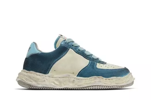 Кроссовки Maison Mihara Yasuhiro Wayne OG Sole Distressed Leather Low Blue White, синий