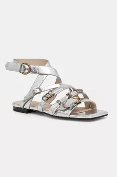 Кроссовки Marli из кожи Pinko, серебряный