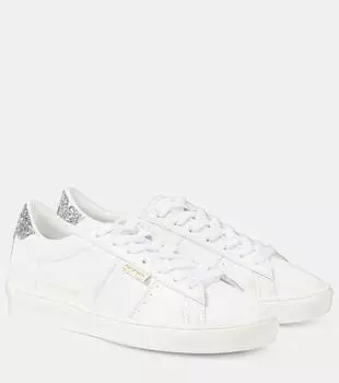 Кроссовки Matchstar из блестящей кожи с глиттером Golden Goose, Optic White/Silver