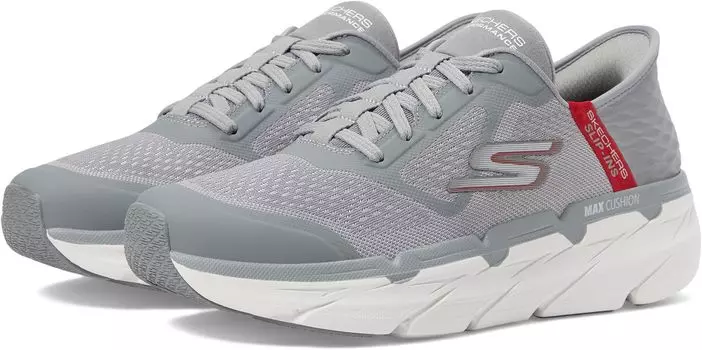 Кроссовки Max Cushioning Premier Ascendant Hands Free Slip-Ins SKECHERS, цвет Gray/Red