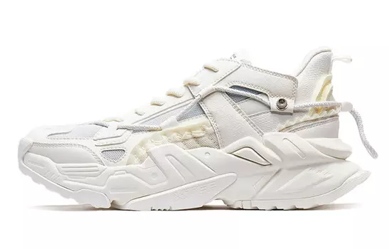 Кроссовки Mecha Series Chunky для мужчин с низким верхом бежево-серые/серо-черные/черно-синие белые Xtep