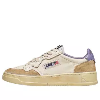 Кроссовки medalist super vintage leather low sneakers 'white black tan purple' Autry, белый