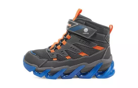 Кроссовки Mega-Surge Kids Lifestyle GS High-top черного/синего/оранжевого цвета Skechers