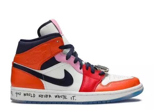 Кроссовки MELODY EHSANI X WMNS AIR JORDAN 1 MID 'FEARLESS', белый