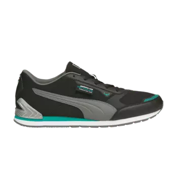 Кроссовки Mercedes F1 x Track Racer 'Black Smoked Pearl Spectra Green', черный