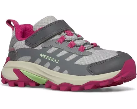 Кроссовки Merrell Kids Moab Speed 2 Low A/C Waterproof, цвет Grey/Berry/Mint