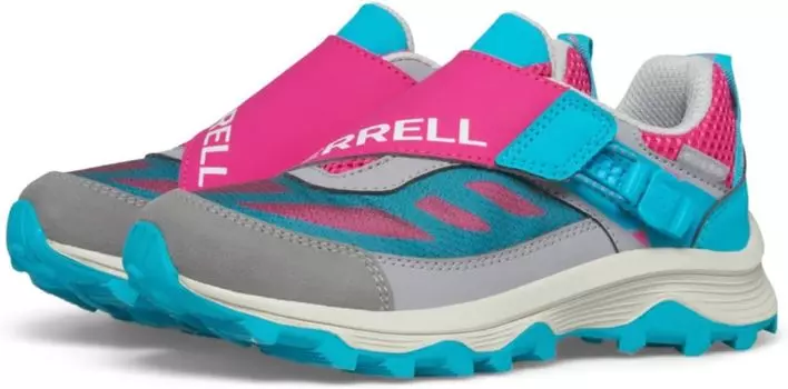 Кроссовки Merrell Moab Speed Low Zip Trek Waterproof, цвет Grey/Turquoise/Berry