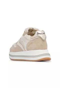 Кроссовки MERRY CURLY IN PELLE E LANA Voile Blanche, бежевый
