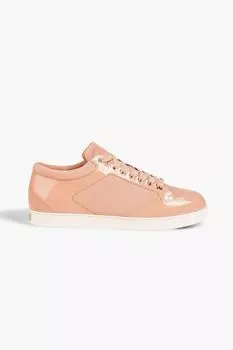 Кроссовки Miami с лаковой отделкой из замши JIMMY CHOO, румян