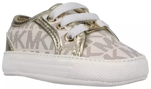 Кроссовки MICHAEL KORS KIDS "BABY BRITTANIA", детская обувь, слипоны с фирменной монограммой на мягкой подошве, бежевый